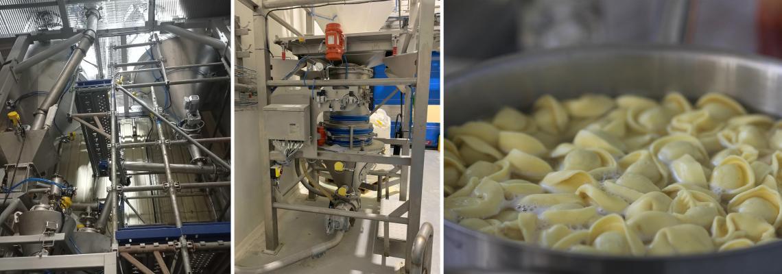 Production pâtes fraiches transfert pneumatique vidange big bags