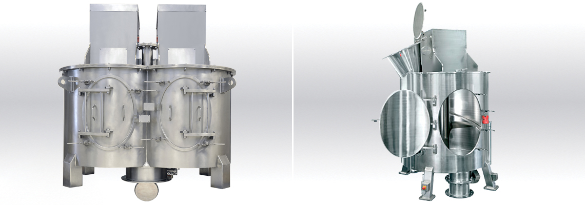 Industrial discontinuous vertical mixer - Bulk materials and powder handling 