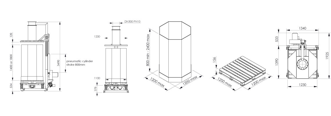 Plan et dimensionnel station de remplissage octabins - OC1