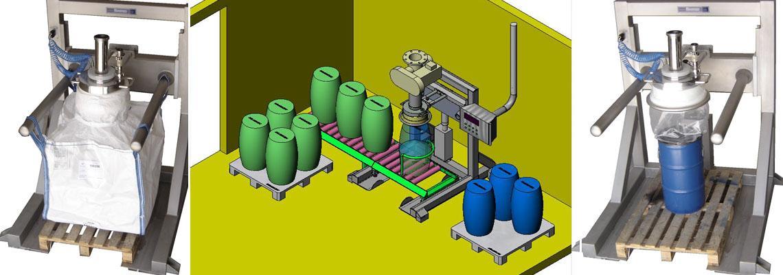 Ligne de conditionnement fûts et big bags
