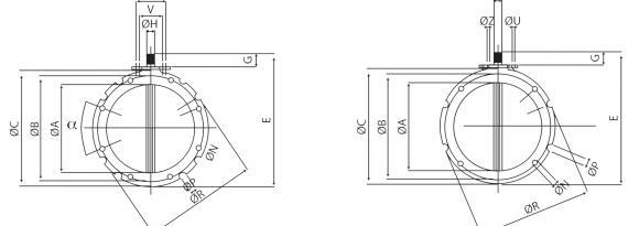 Dimensionnel vanne papillon