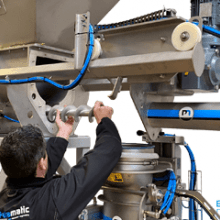 Doseur EasyClean sur conditionneuse industrielle de sacs