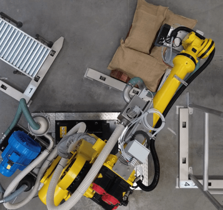 Dépalettisation de sacs de toile de jute