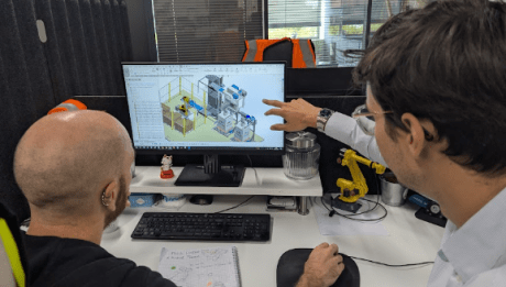 Mise en plan dans une ligne d'alimentation de vide sacs