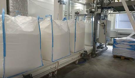 Ligne automatisée pour remplir des big bags