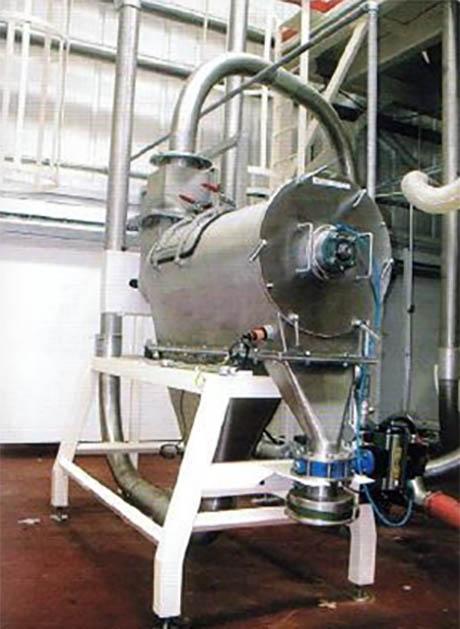 Tamis centrifuge acier inox manutention poudres alimentaires