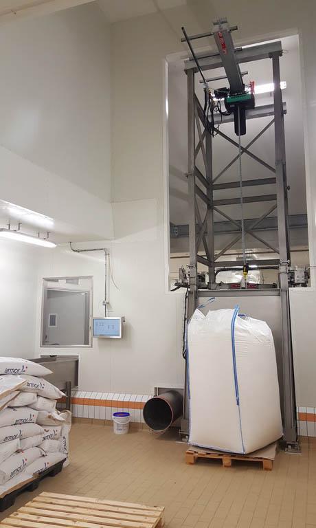 Vidange big bag poudre alimentaire
